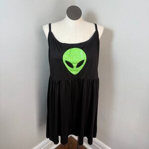 GUC sz 3X Alien Vinyl Black Sleeveless Skater Dress Hot Topic Plus Size